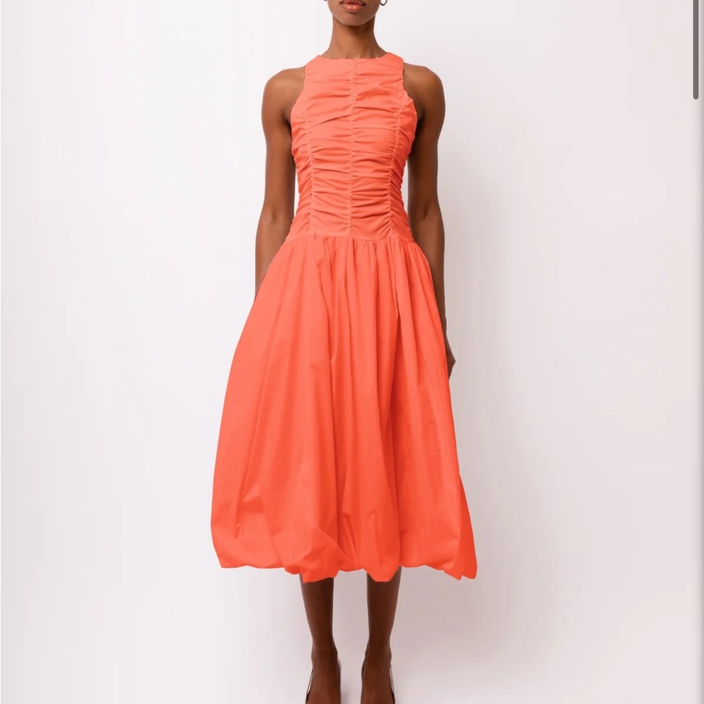 Elegant Coral Sleeveless Dress